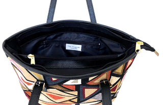 Handwoven & Vegan Leather Tote Bag