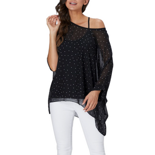 Chiffon Tunic Off Shoulder Top