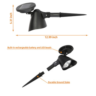 2pcs Solar Landscape Spotlight LED