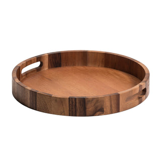 Acacia Wood Round Serving Tray 15"