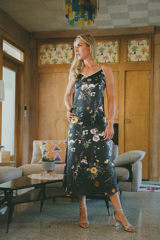 Carmel Bloom Silk Slip Dress