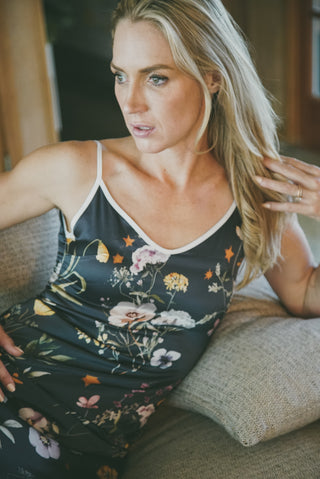 Carmel Bloom Silk Slip Dress