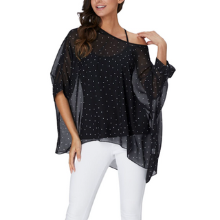 Chiffon Tunic Off Shoulder Top