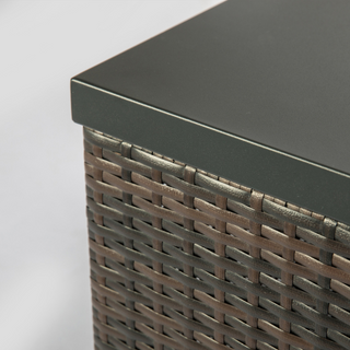 Square Wicker Gas Fire Pit Table