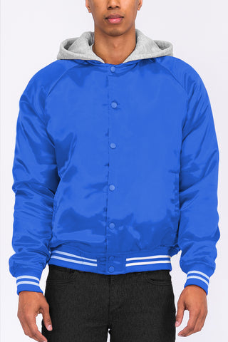 Elsinore Satin Hooded Varsity Jacket