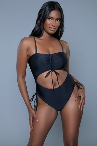 Paisley Ruched Cut-Out One Piece