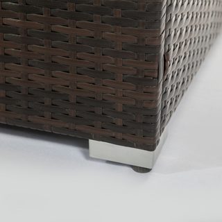 Square Wicker Gas Fire Pit Table