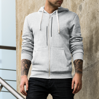 Offbeat Stripe Zip-Up Hoodie