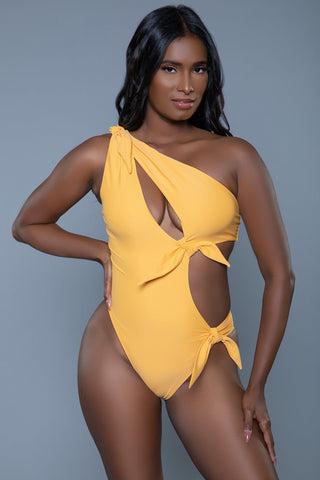 Elizabeth Asymmetric Cutout One-Piece