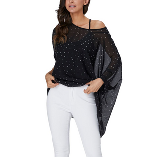 Chiffon Tunic Off Shoulder Top