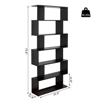 Six Tier Open Storage Display Bookcase