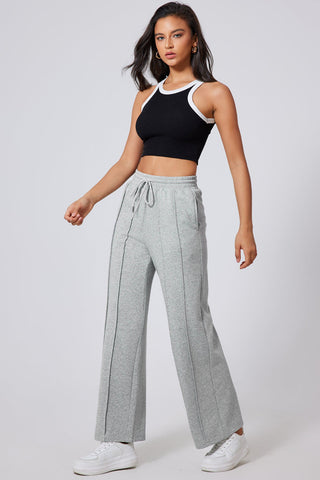 High Waist Drawstring Wide Leg Sweatpants