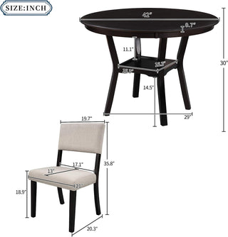 5-Piece Round Dining Table Set