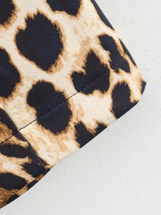 Leopard Print Sleeveless Mini Dress