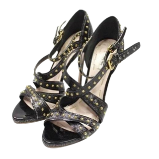 Miu Miu Crackle Stiletto Sandals