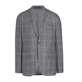 Saks Collection Plaid Wool-Blend Slim-Fit Blazer