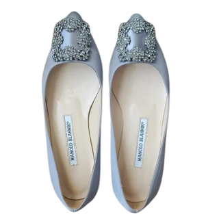 Manolo Blahnik Crystal Embellished Flats