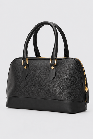 Laguna Pebbled Leather Tote in Black