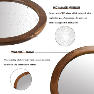 Cowichan Walnut Round Wall Mirror