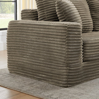 Ribbed Modular Compressed Sectional Sofa