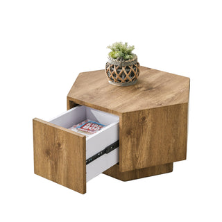 Hexagonal Coffee Table with Drawer