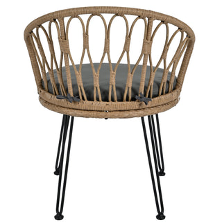 3-Piece Outdoor Rattan Patio Set with Cushions