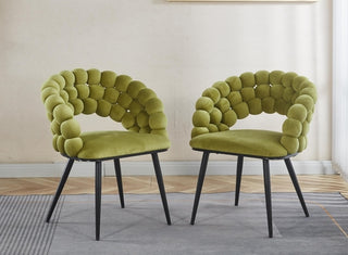Modern Fabric Bubble Chairs (Set of 2)