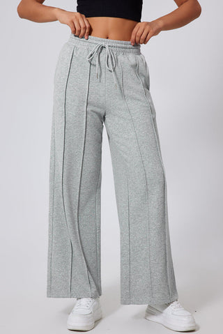 High Waist Drawstring Wide Leg Sweatpants
