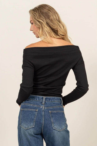 Amara Off-Shoulder Rib Top