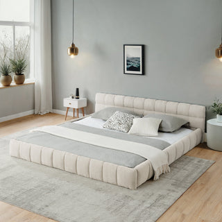 Crescent Valley Chenille Upholstered Platform Bed