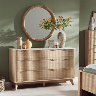Virelle Fluted Six-Drawer Dresser