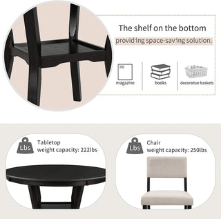 5-Piece Round Dining Table Set