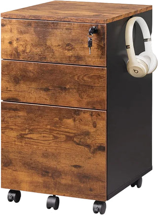 3 Drawer Rolling File Cabinet With Lock