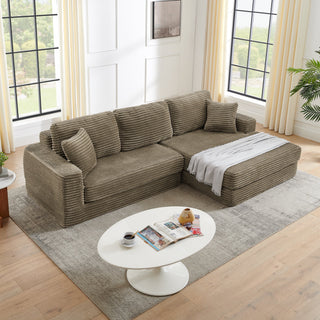 Ribbed Modular Compressed Sectional Sofa