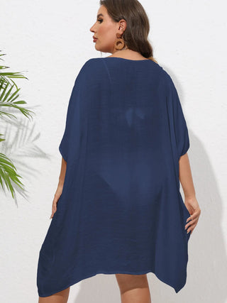 Chastity Crochet Trim V-Neck Beach Cover Up Dress