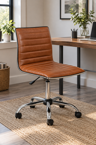 Vennie Vinyl Chrome Office Chair