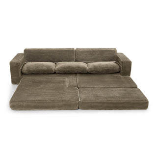Ribbed Modular Compressed Sectional Sofa