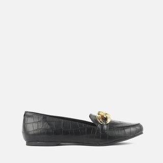 Monty Gold Buckle Loafers