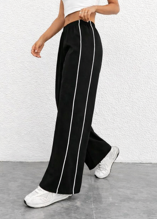 Veda Side-Stripe Wide-Leg Trousers
