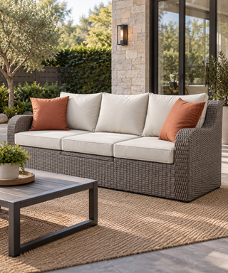 Findley 3 Piece Wicker Patio Sectional And Ottoman Set