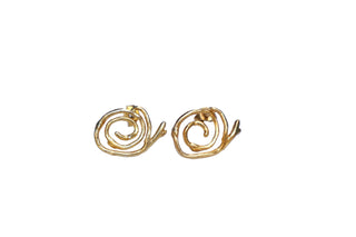 Solid Gold Jasmine Spiral Stud Earrings