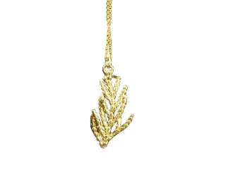 Solid Gold Leaf Necklace