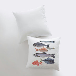 Bodega Bay Coastal Fish Decorative Pillow Cover