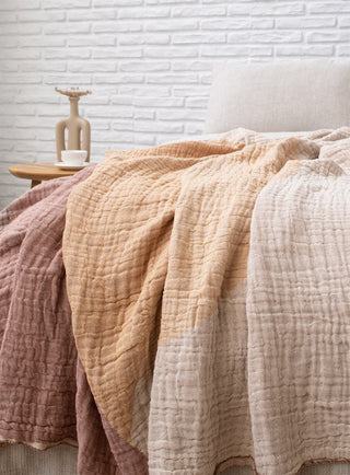 Bolinas Reversible Cotton Throw Blanket