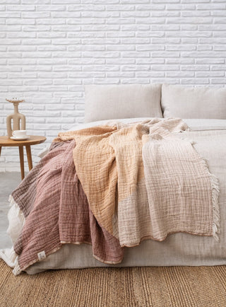 Bolinas Reversible Cotton Throw Blanket