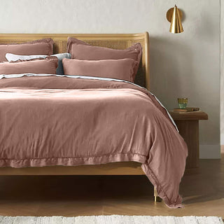 Embroidered Edge Linen Duvet & Sheet Set