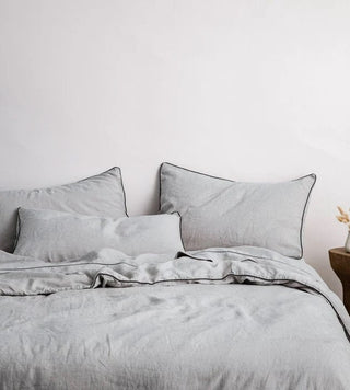 Linen Piped Bedding Set