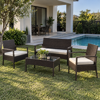 Luster 4-Piece Rattan Patio Furniture Set