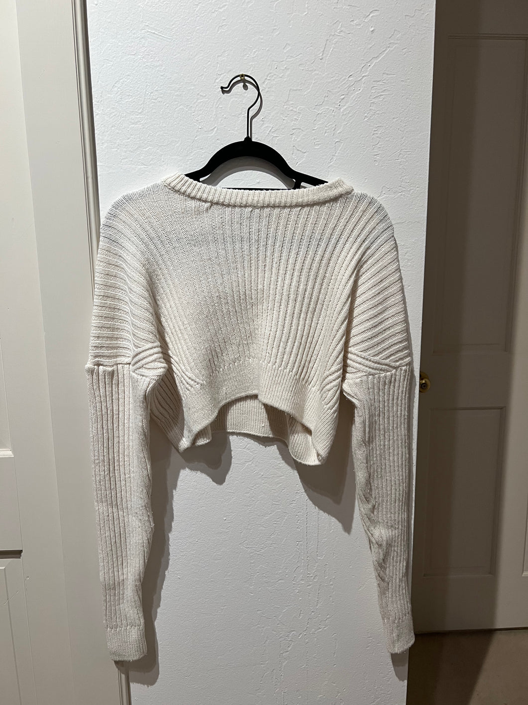 Cream Knit Crop Sweater