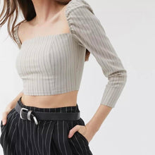 Load image into Gallery viewer, UO Pinstripe Square Neck Crop Top
